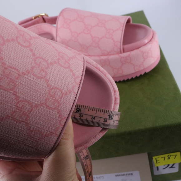 Gucci 38 Candy Pink GG supreme Platform Y2K Chunky Platforms E787 - Picture 7 of 15